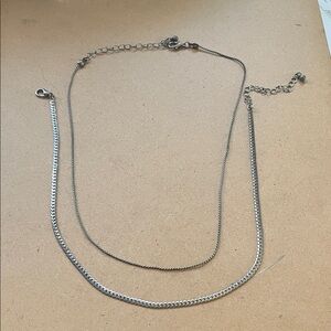 2 Silver Chain Necklaces